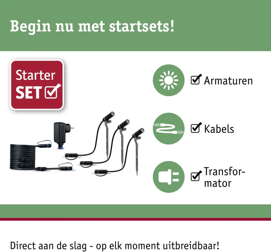 Paulmann Plug & Shine Plantini Basisset LED-tuinspots 3x2W 3000K - IP65 Antraciet