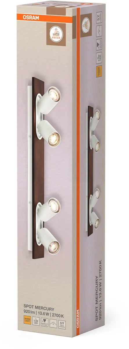 Osram Decor Spot Mercury GU10 - 4x3,4W 920lm Warm Wit - afbeelding 6 van 6