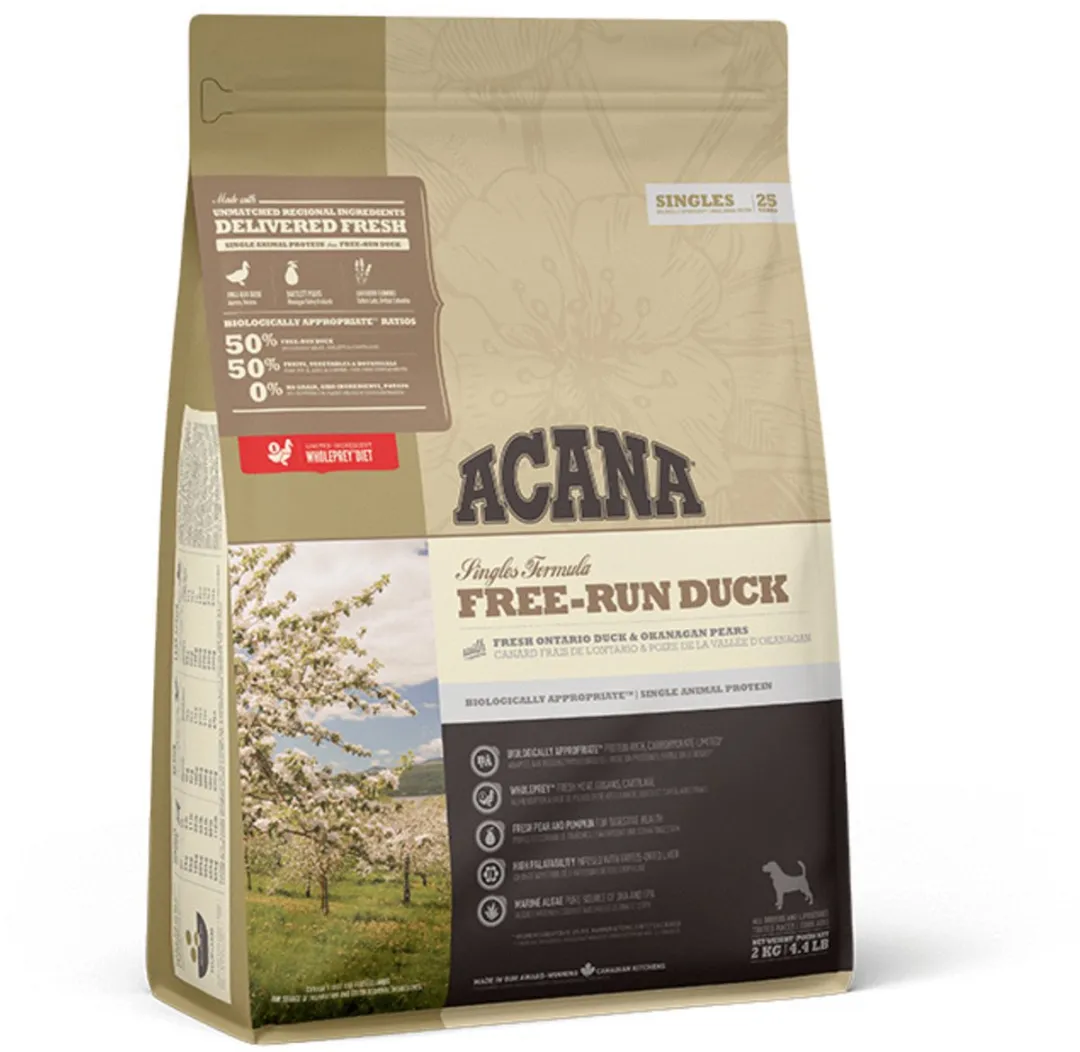 Acana Singles Free-Run Eend & Aardpeer Hondenvoer 2kg