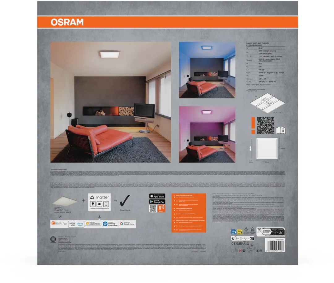 Osram SMART+ Matter Planon Plus LED Paneel RGBW 450x450mm - 28W