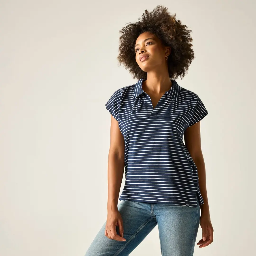 Dames Lorana T-shirt met kraag en korte mouwen
