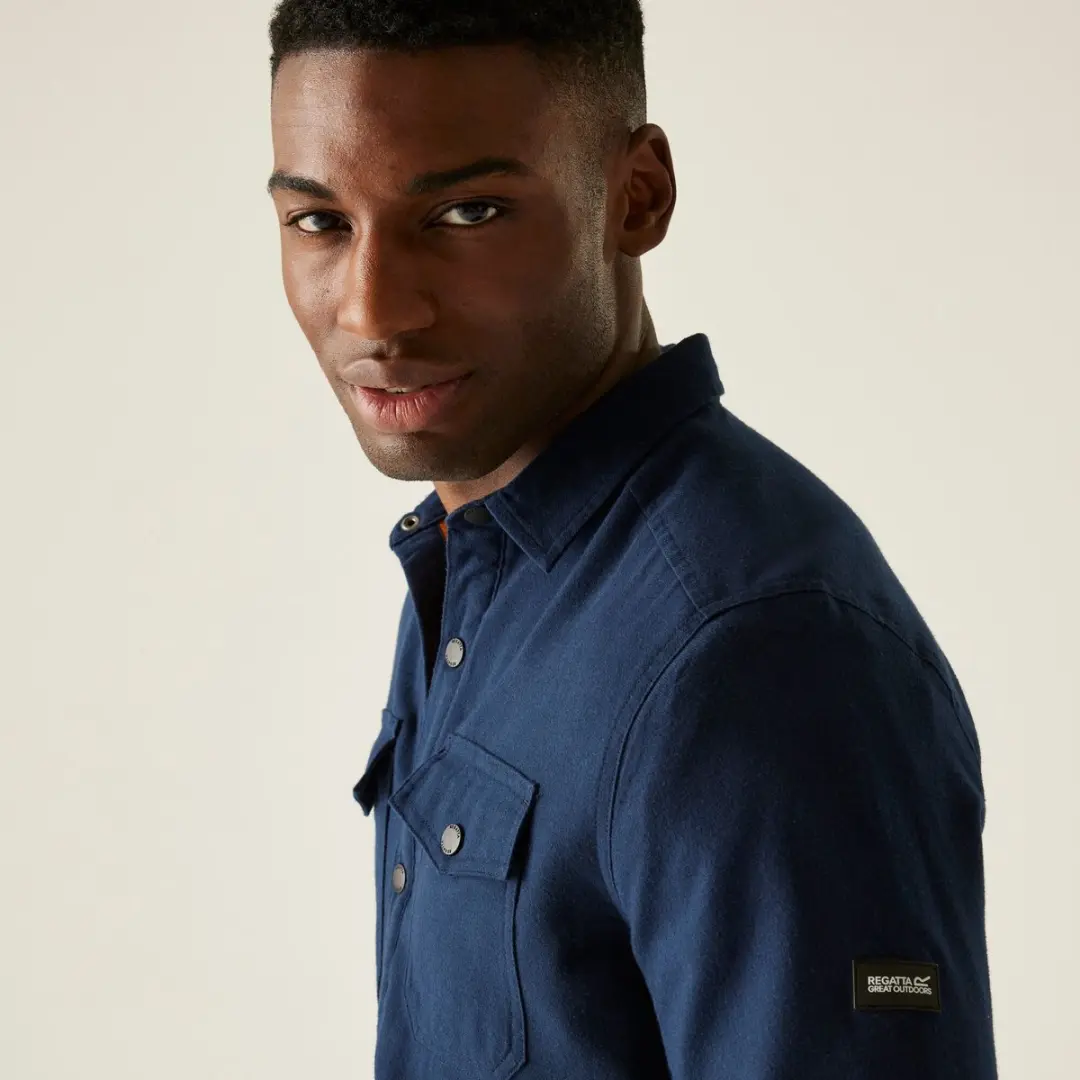 Spennith shacket shirt met fleece-voering voor heren - afbeelding 4 van 6