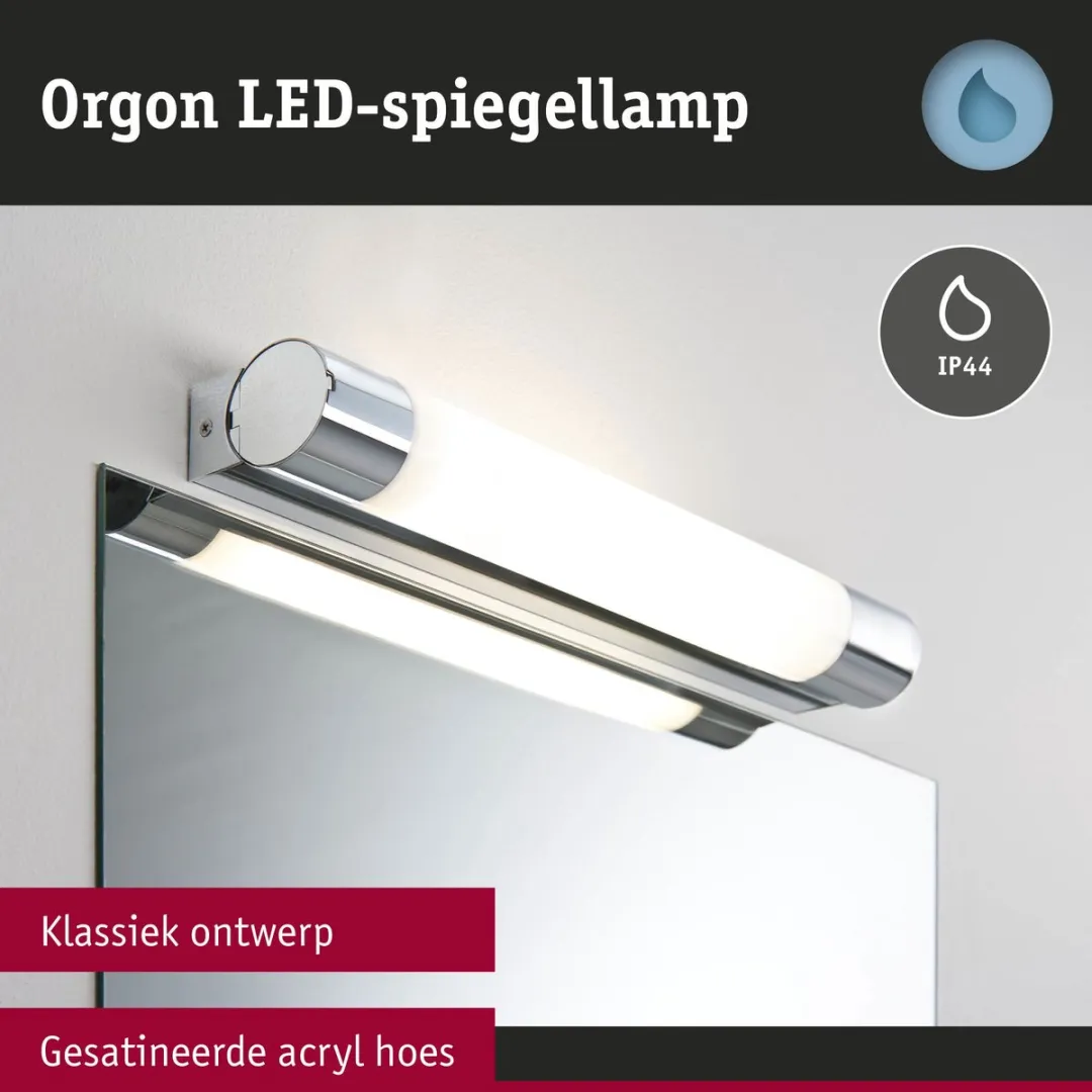 Paulmann Selection Bathroom LED-spiegellamp Orgon 3000K 570lm - IP44 - Chroom - afbeelding 6 van 6