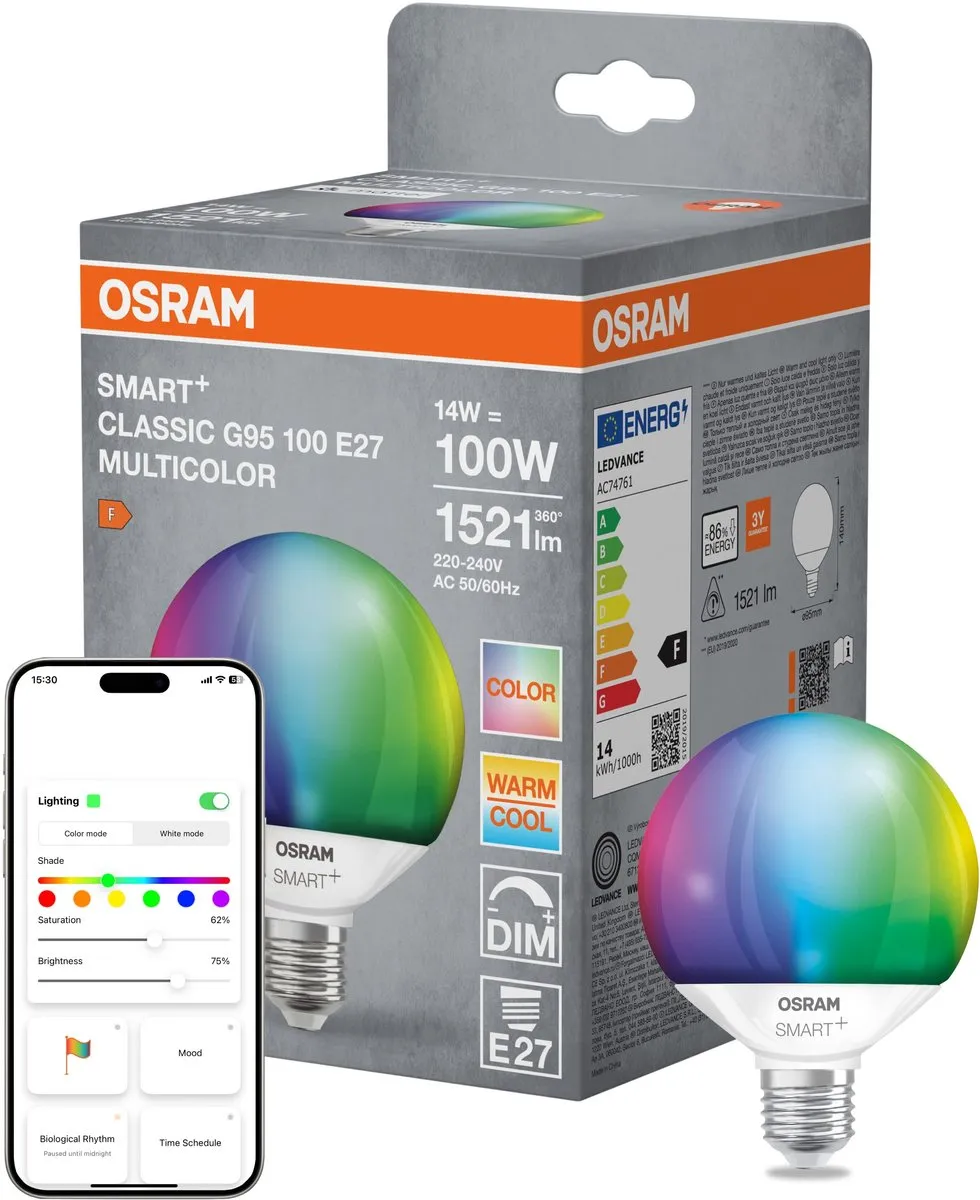 Osram SMART+ MATTER Globe 95 LED-lamp 4,9W - Mat - 2700K