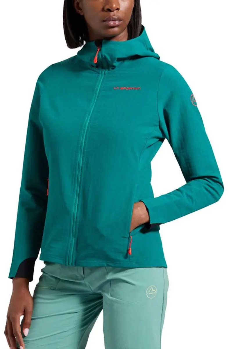 La Sportiva Descender Storm Fleece Met Kap Groen,Blauw L Vrouw