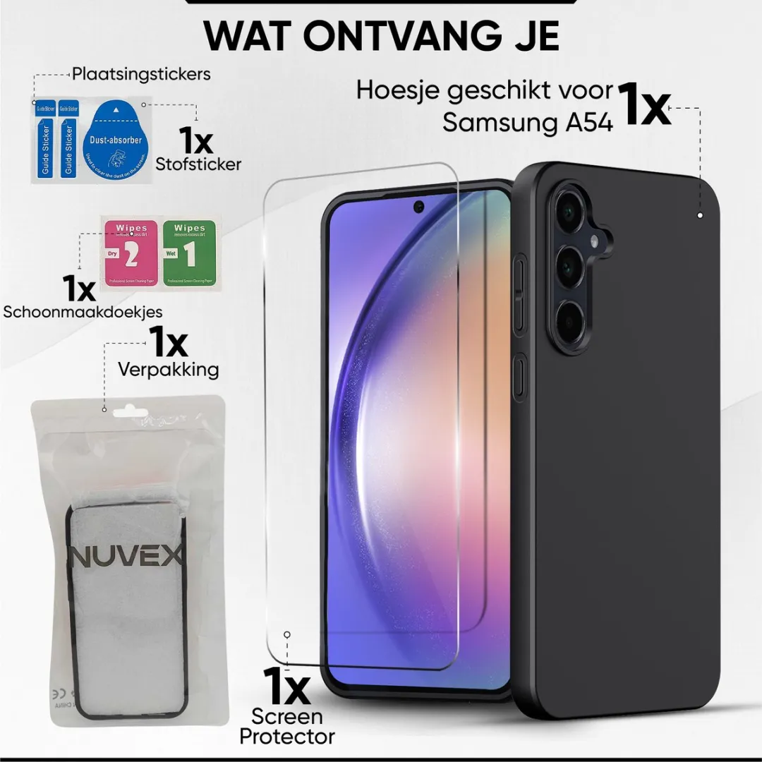 NUVEX Hoesje Samsung Galaxy A54 - Zwart - MPN 8721082980654