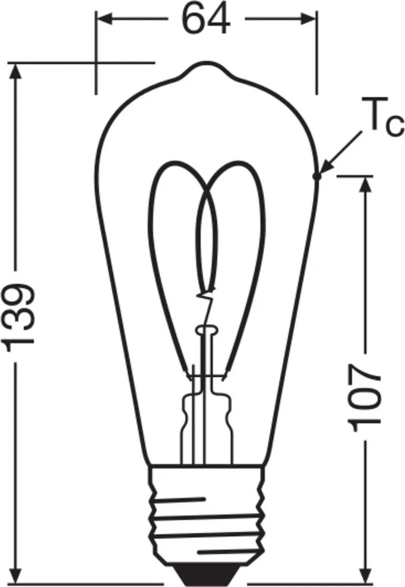 Osram Vintage 1906 LED E27 7.2W 806lm - Zeer Warm Wit 2700K - afbeelding 6 van 6