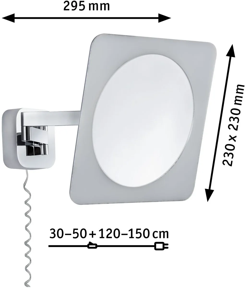 Paulmann Bela LED Cosmeticaspiegel 3000K - Chroom/Wit - afbeelding 6 van 6