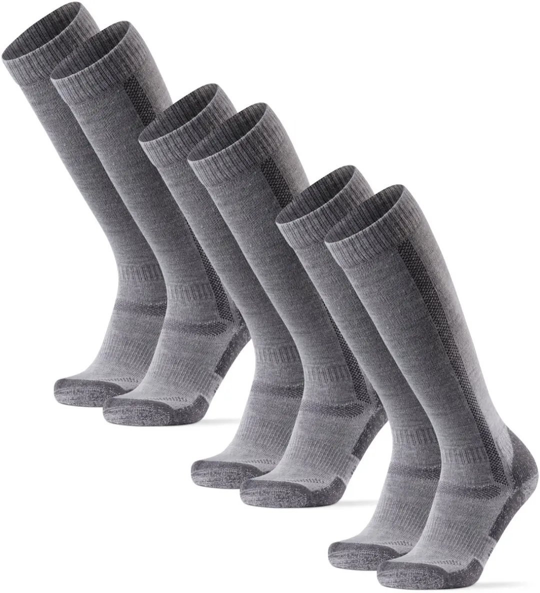 DANISH ENDURANCE Merinowollen Kniehoge Wandelsokken met Demping & - Unisex - 3 Paar - 35-38