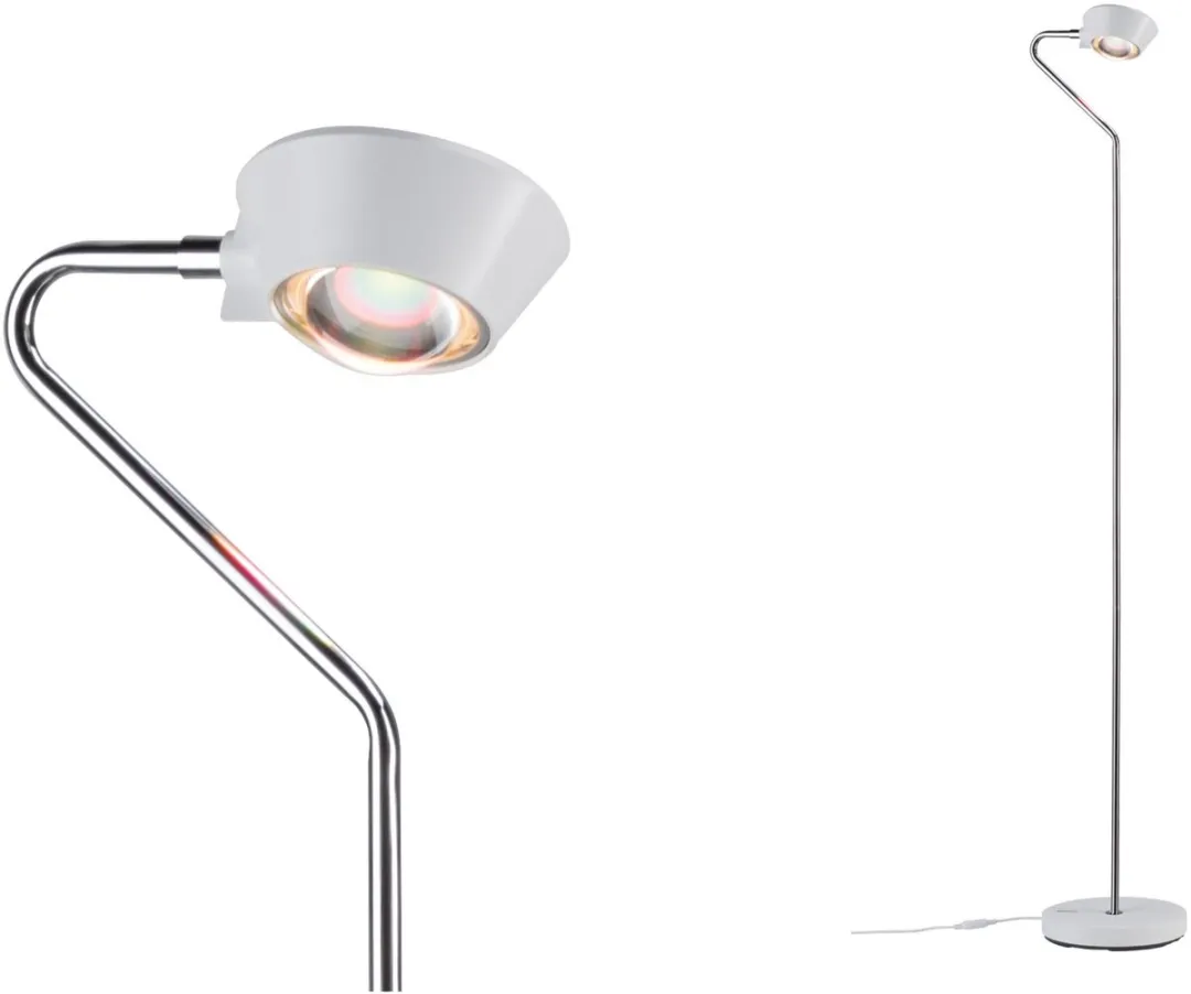 Staande LED-lamp 3-Step-Dim Ramos 2700K 560lm / 220lm 7,5W / 3,5W Wit mat, Chroom