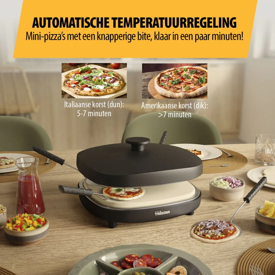 Tristar PZ-9174 Family Mini Pizza Oven 900W - Zwart