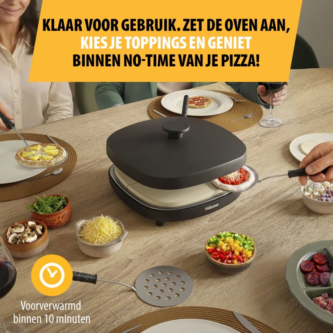 Tristar PZ-9174 Family Mini Pizza Oven 900W - Zwart