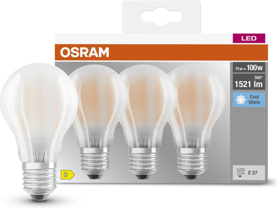 Osram LED-lamp E27 11W Neutraalwit - 3 Stuks