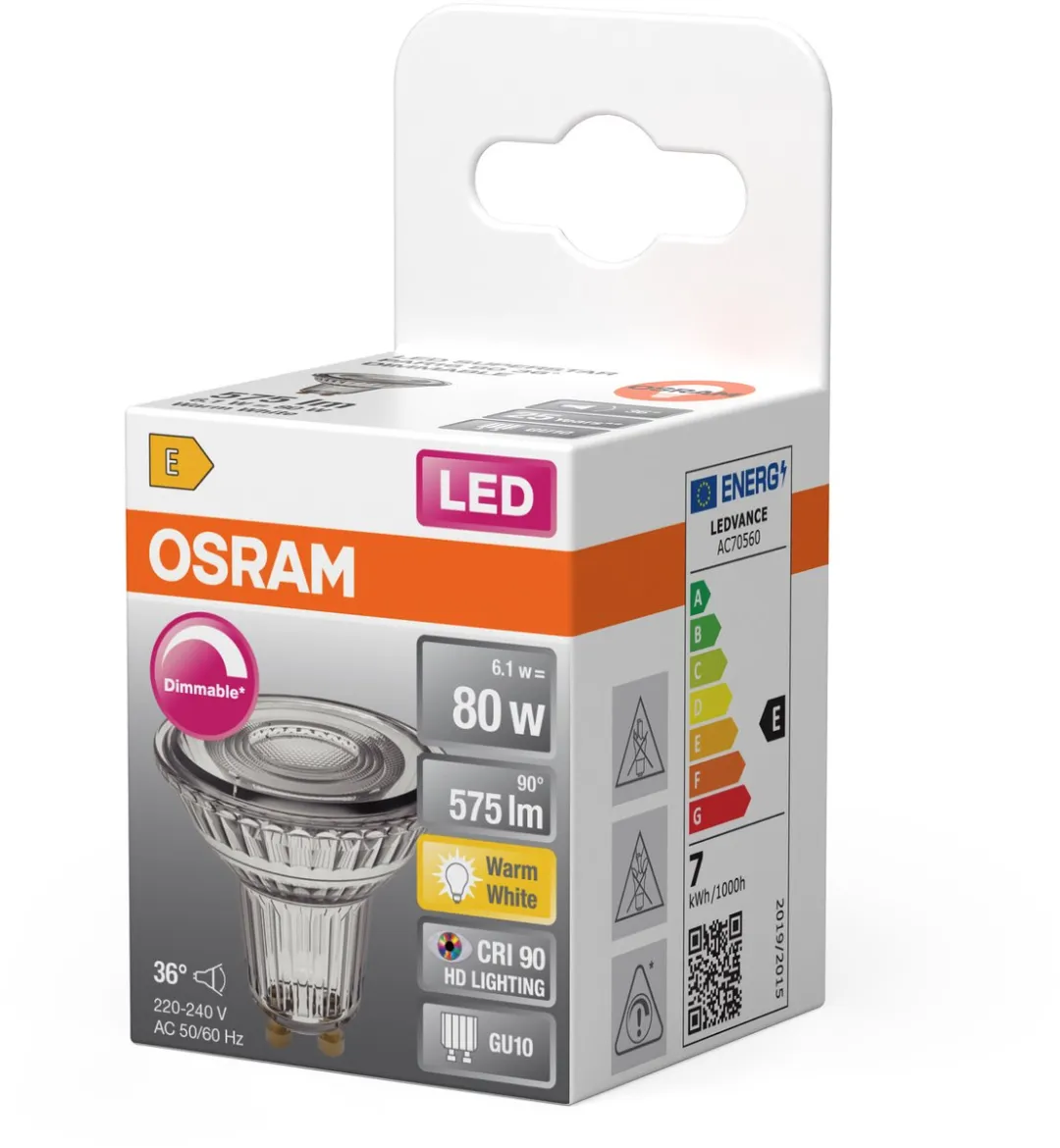 Osram LED Spot Reflector Superstar PAR16 6,1W - 575lm 2700K GU10