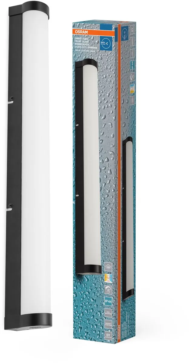 Osram Orbis Tube Wandlamp 60cm - LED 12W 1100lm - Zwart - IP44