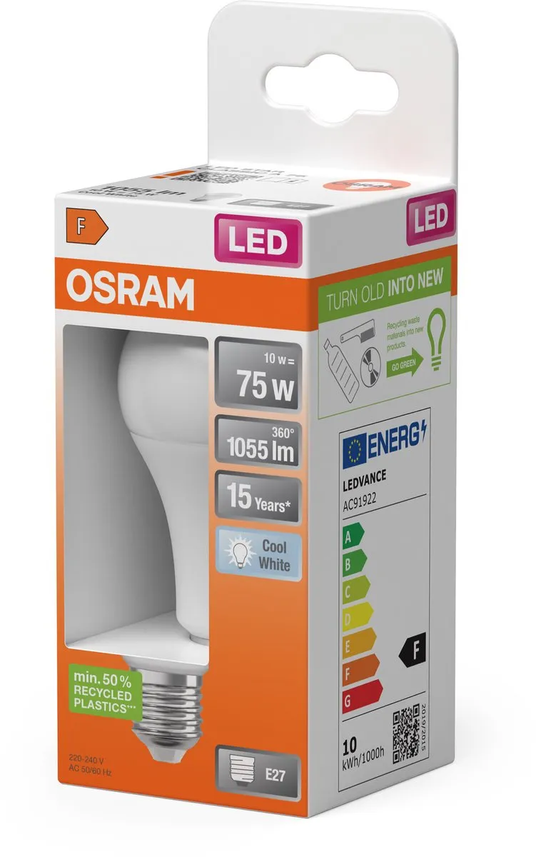 Osram LED-lamp E27 11W Koelwit - Mat Glas