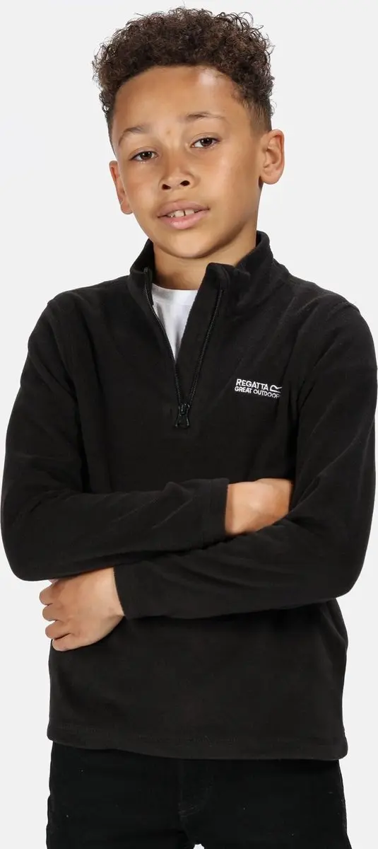 Regatta Hot Shot II Kinderfleece met halve rits - Zwart - afbeelding 5 van 6