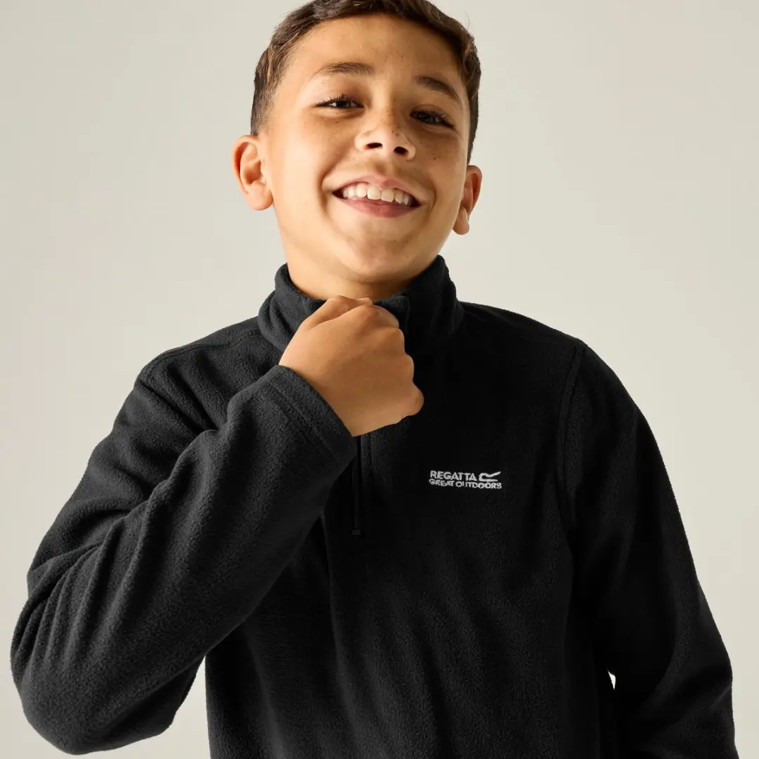 Regatta Hot Shot II Kinderfleece met halve rits - Zwart - afbeelding 6 van 6