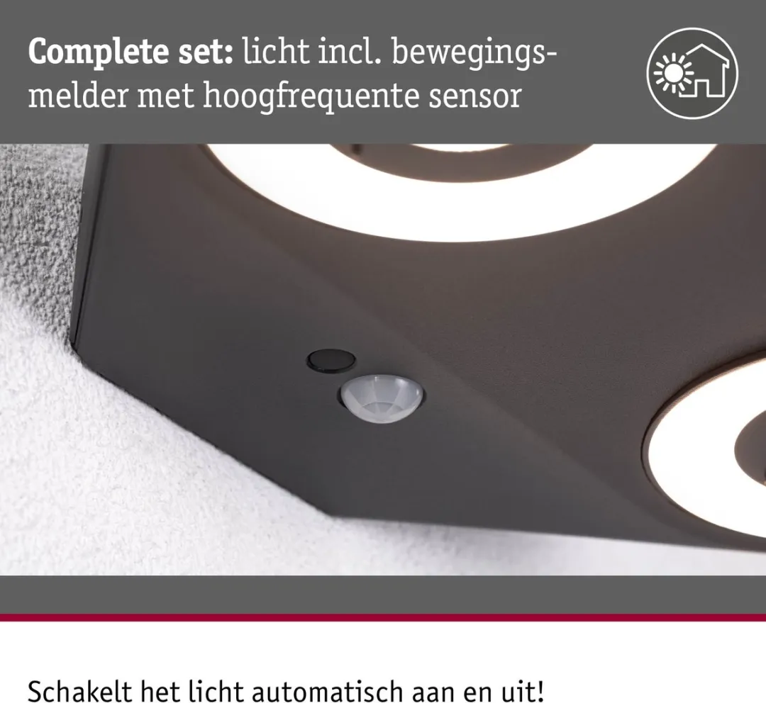 Paulmann Silma LED Wandarmatuur Buiten Antraciet - 2x5,5W 3000K