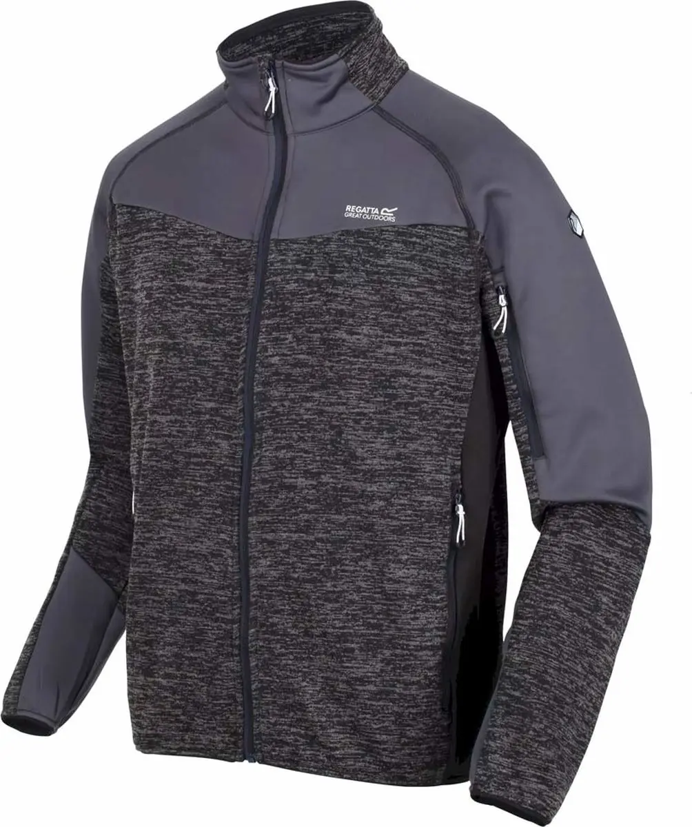Regatta Coladane III Black Grey Fleece Jas Heren