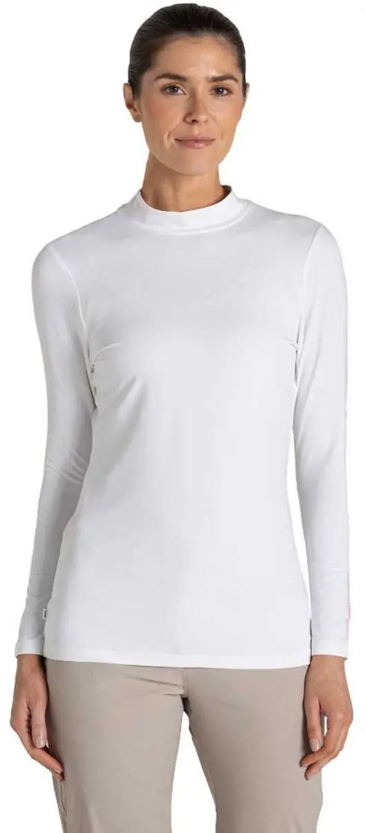 Craghoppers Nosilife Mock Neck T-shirt Met Lange Mouwen Wit 40 Vrouw
