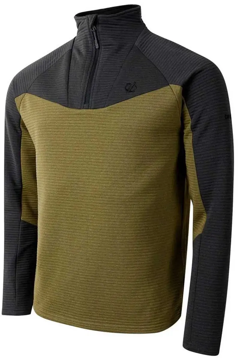 Dare2b Dignify Iv Core Stretch Sweatshirt Met Halve Rits Groen,Zwart S Man - afbeelding 3 van 3