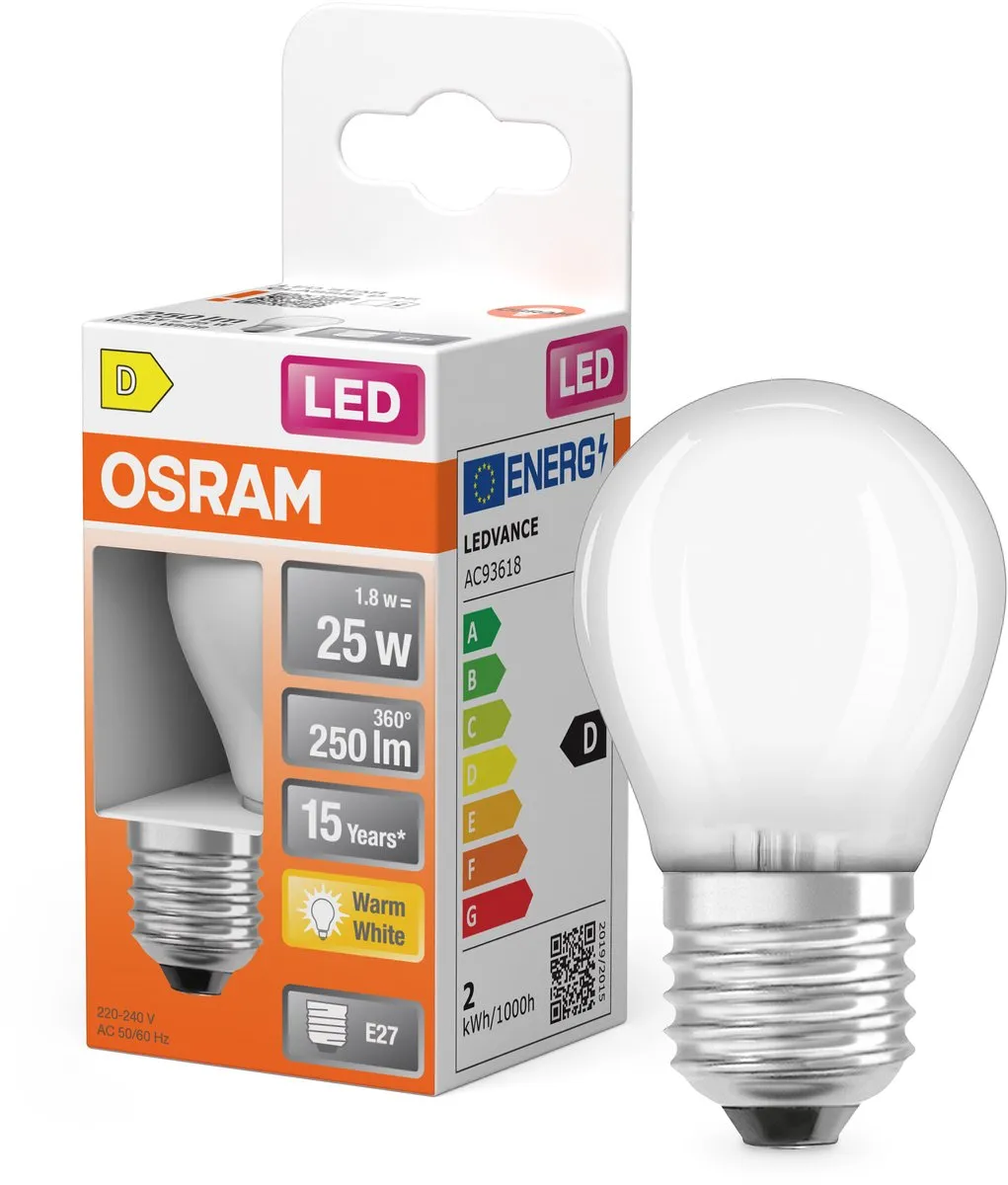Osram LED Star Globe P25 Filament 2700K 1,8W E27 Mat - 250lm