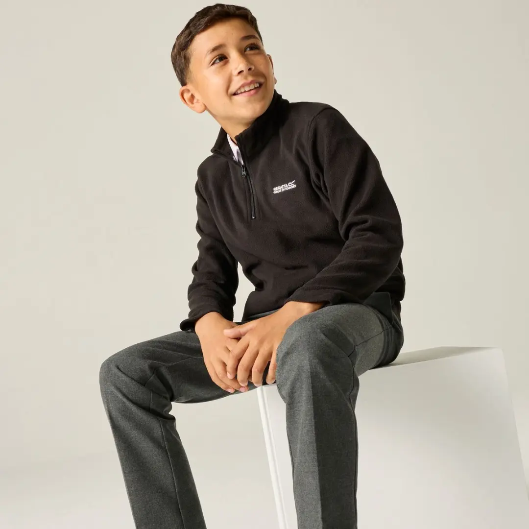 Regatta Hot Shot II Kinderfleece met Halve Rits - Zwart - afbeelding 6 van 6