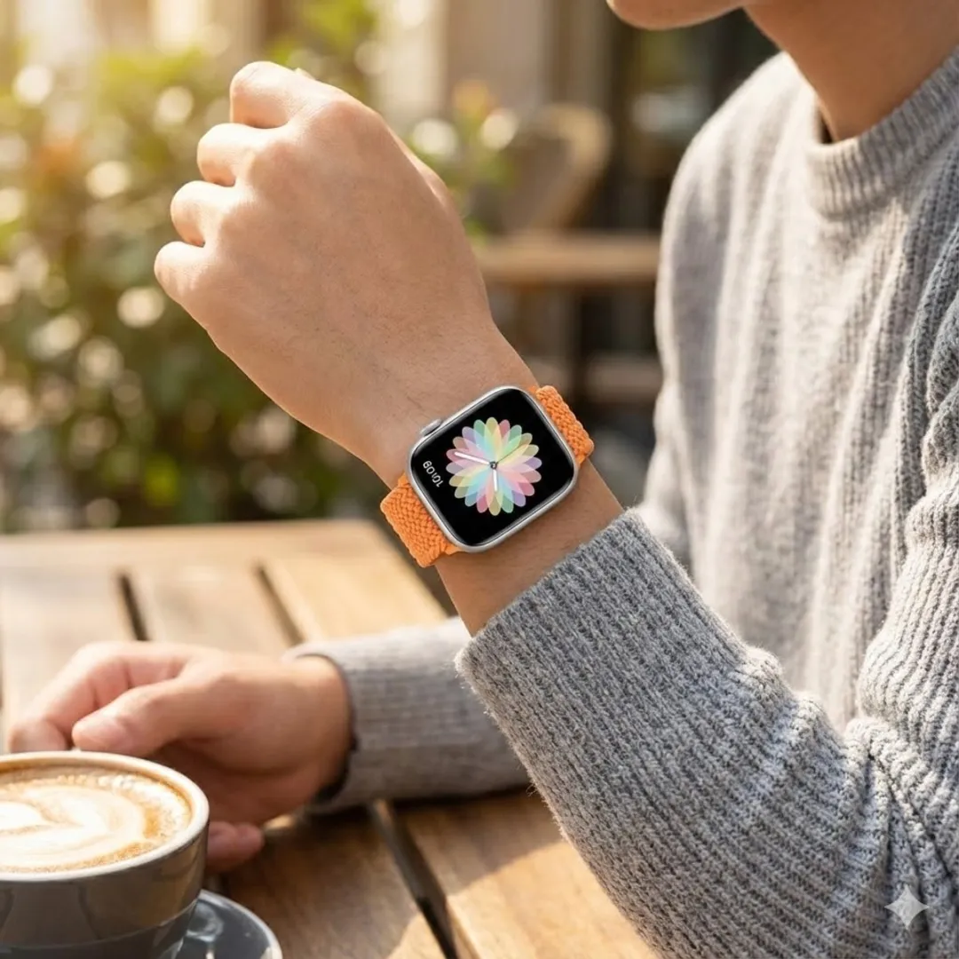 NUVEX Oranje Nylon Horlogebandje Apple Watch - 42/44/45/46/49mm