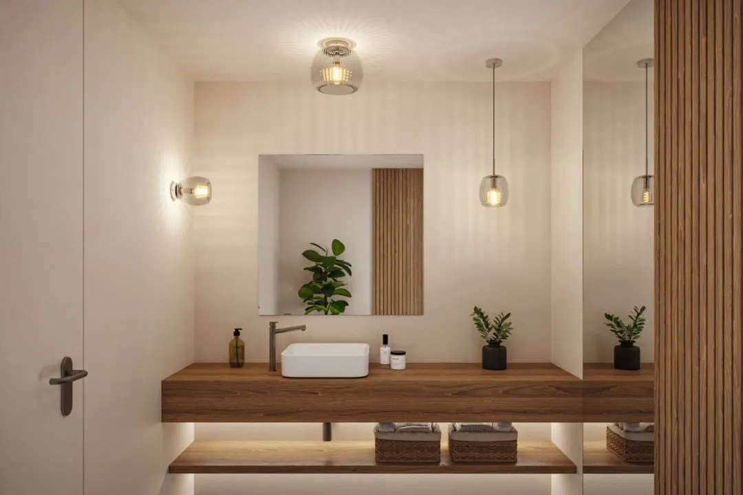 Paulmann LED Plafondlamp Ruya IP44 - Glas/Chroom - afbeelding 6 van 6