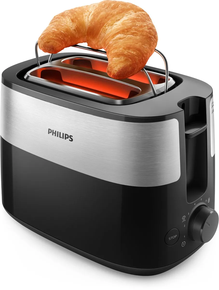 Philips Daily HD2516/90 Broodrooster 2 Snacks - Zwart/RVS