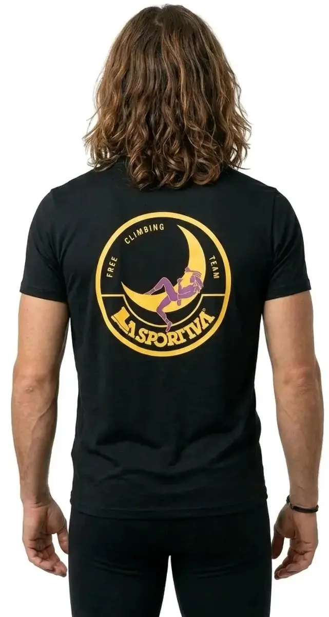 La Sportiva Climbing on the Moon T-shirt - Nero/Giallo - afbeelding 3 van 4