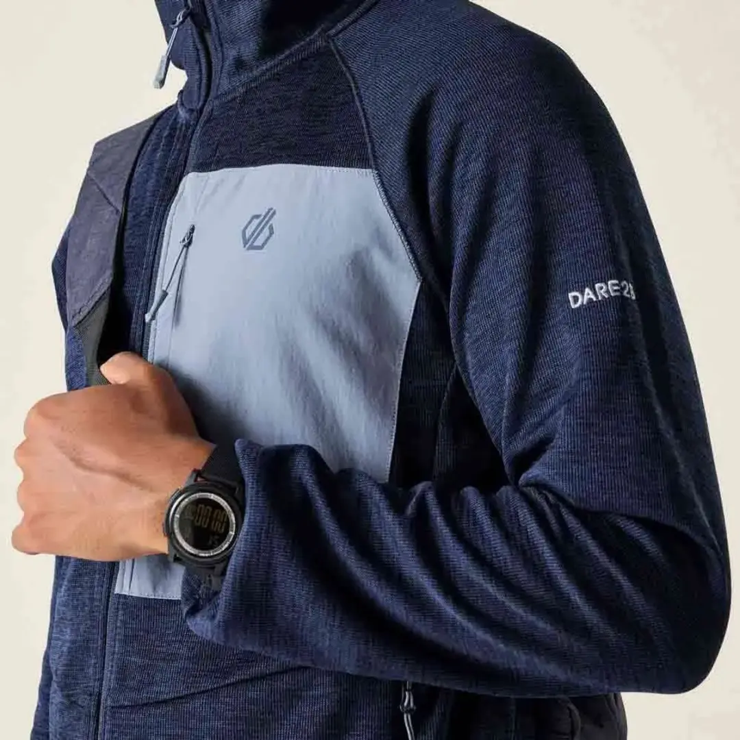 Dare 2B Torrek II Heren Fleece met Volledige Ritssluiting - Navy/Mercury - afbeelding 4 van 4