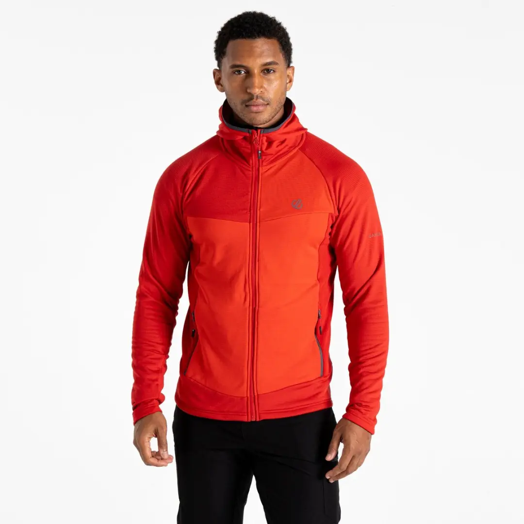 Fleece Heren Hooded Zipperjack Voor Skiën Assimilate Core Stretch