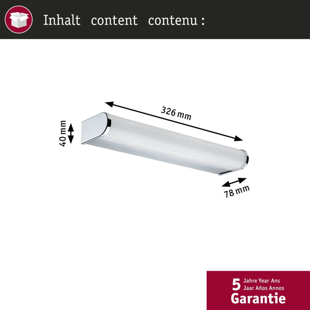 Paulmann Selection Bathroom LED-wandlamp Arneb 9W - 550lm - Chroom - afbeelding 6 van 6