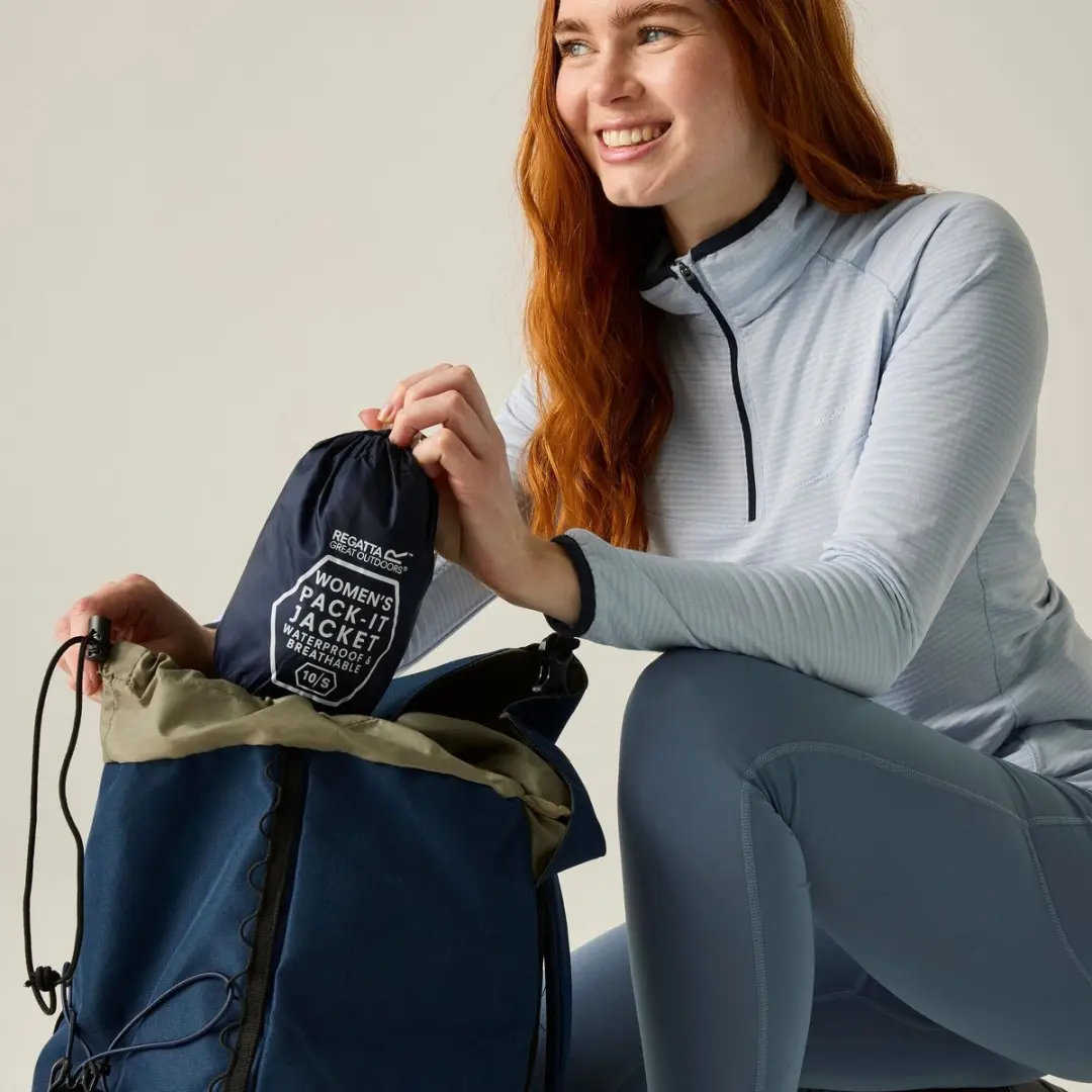Regatta Pack-It III Dames Waterdichte Regenjack - Blauw - afbeelding 6 van 6