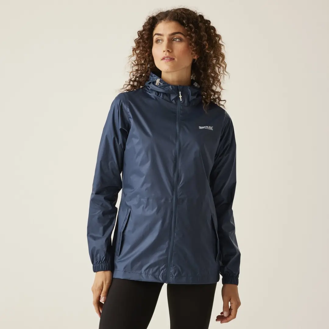 Regatta, Waterdicht Opvouwbaar Dames Regenjack. Donkerblauw, Maat 36