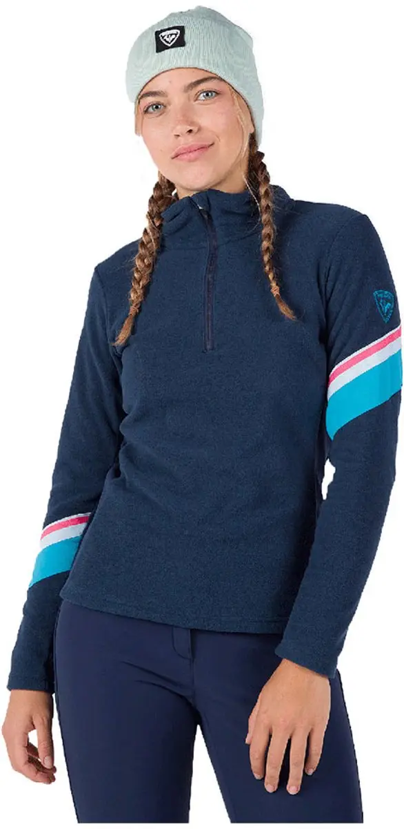 Rossignol Strawpile Fleece Met Halve Rits Blauw M Vrouw