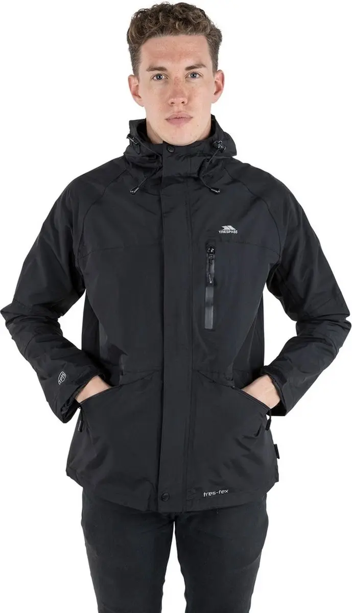 Trespass regenjas Corvo Jacket - Herenjas Tp75 Zwart - afbeelding 5 van 6