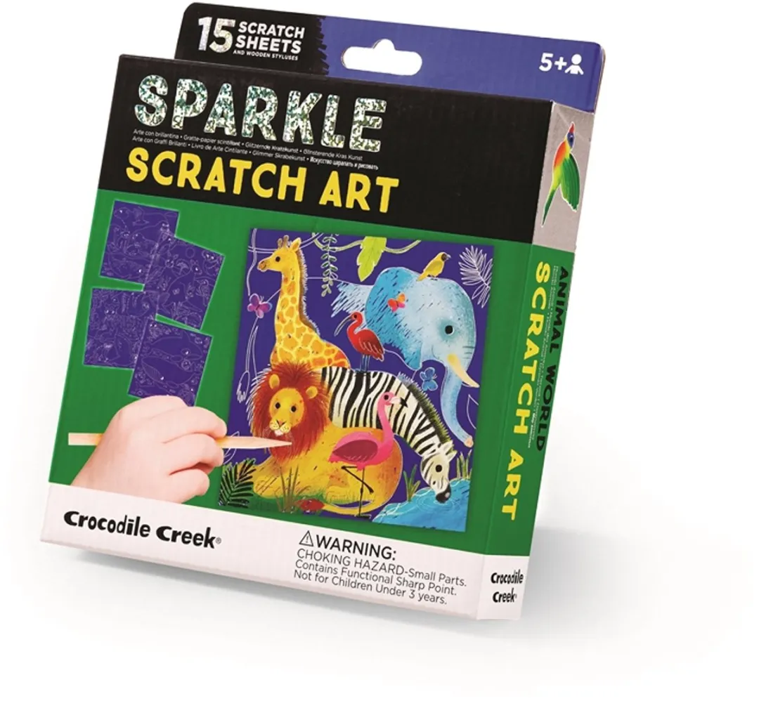 Crocodile Creek Sparkle Scratch Art Dierenwereld