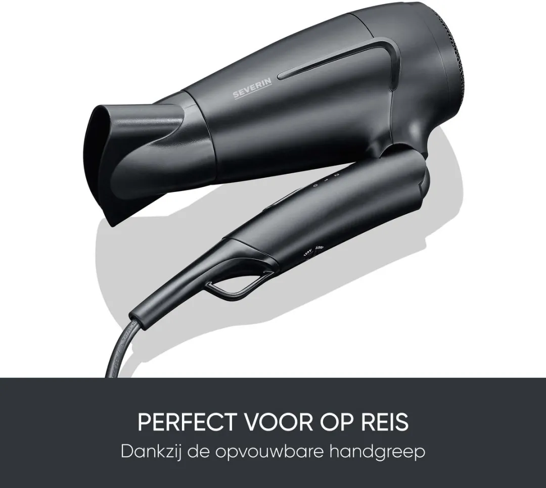 Severin HT 0159 Reis-föhn 1600W - Zwart