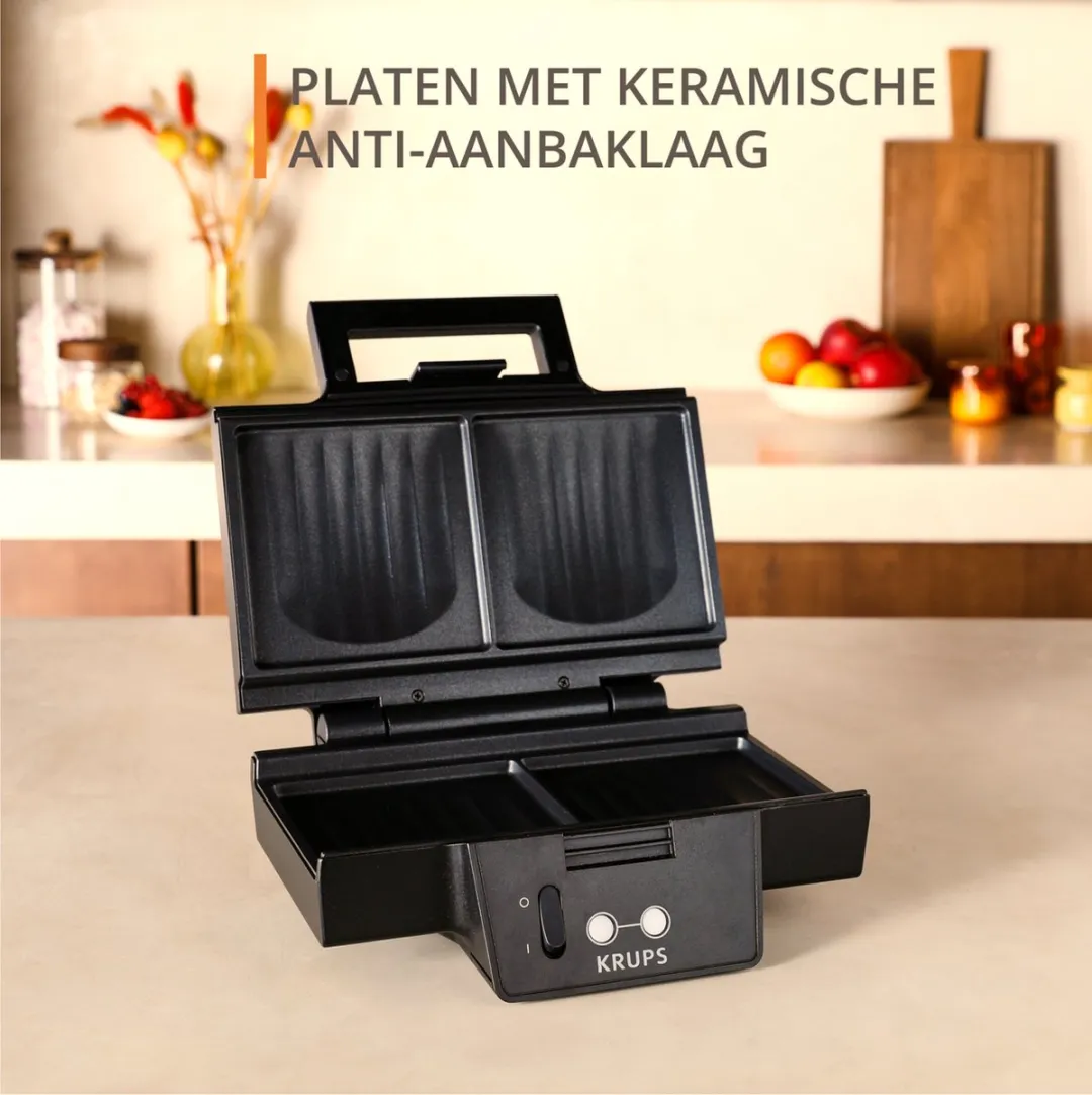 Krups Iconic FDK462 Tosti-apparaat 850W - Zwart
