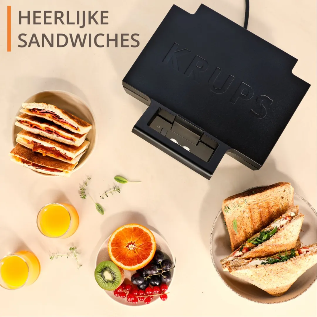 Krups Iconic FDK462 Tosti-apparaat 850W - Zwart