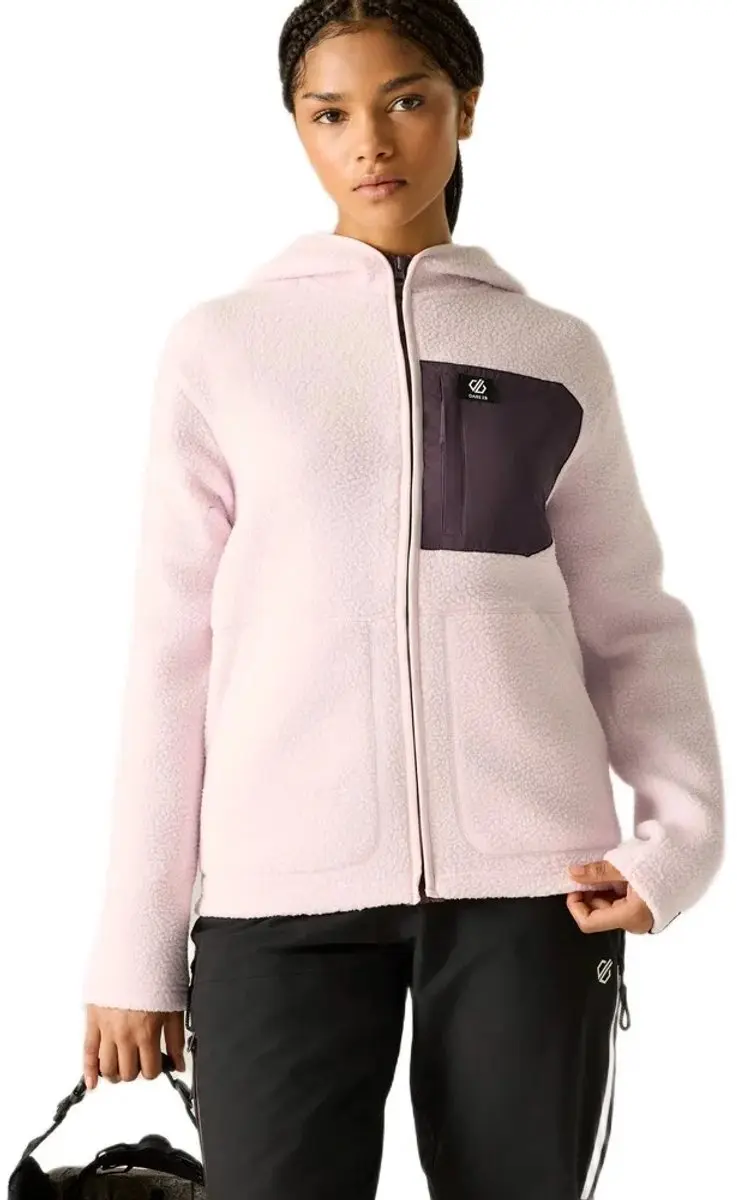Dare2b Firn Hooded Borg Fleece Met Volledige Rits Roze 36 Vrouw - afbeelding 4 van 4