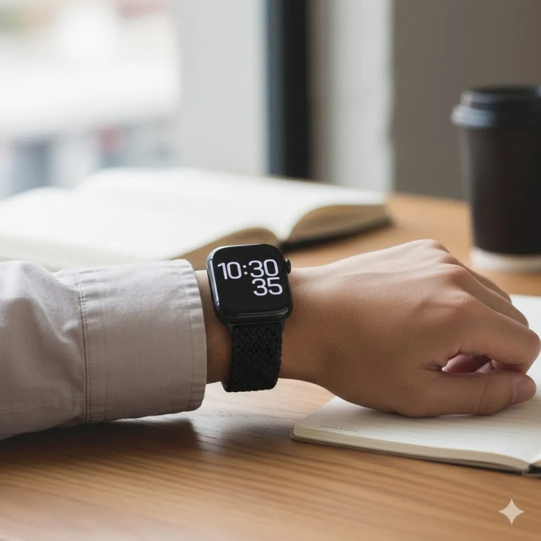 NUVEX Zwart Nylon Horlogebandje Apple Watch - 42/44/45/46/49mm