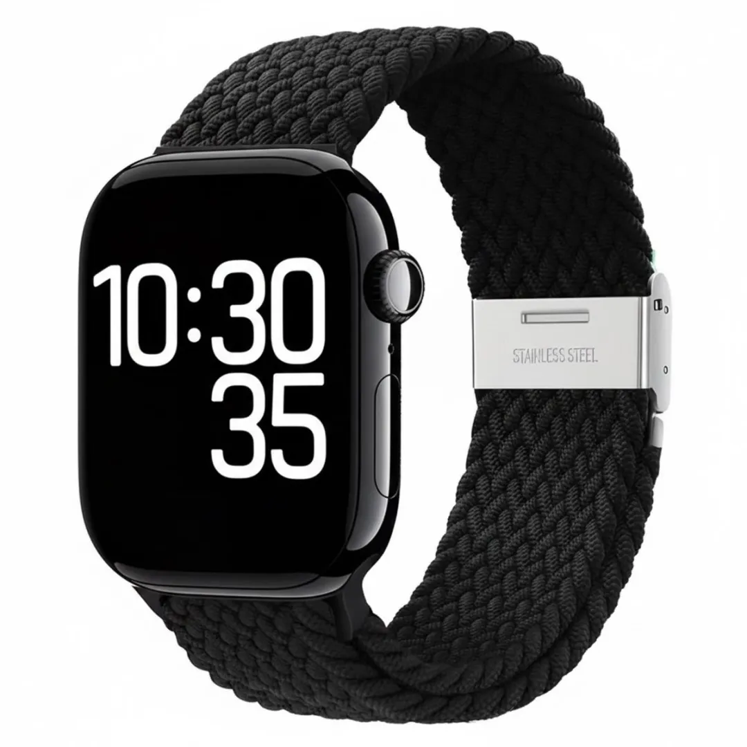 NUVEX Zwart Nylon Horlogebandje Apple Watch