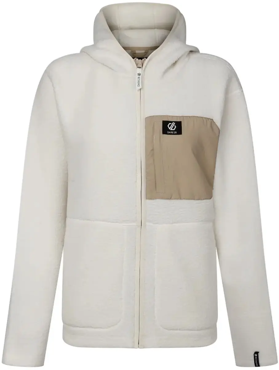 Dare2b Firn Hooded Borg Fleece Met Volledige Rits Wit 36 Vrouw