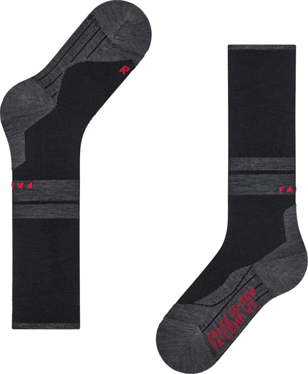 FALKE TK Energy met compressie wol functioneel materiaal wandelsokken heren zwart - maat 39-42 W3 - afbeelding 6 van 6