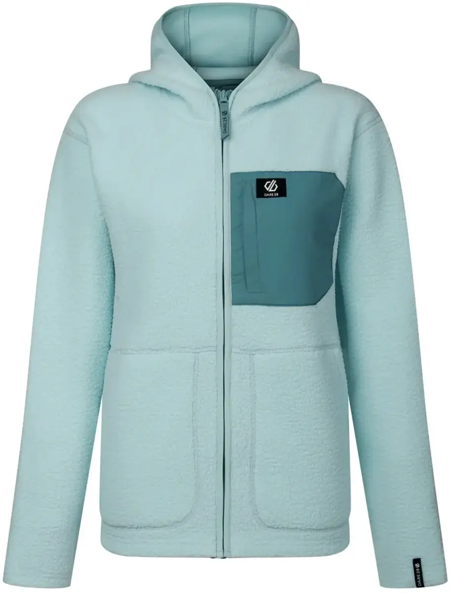 Dare2b Firn Hooded Borg Fleece Met Volledige Rits Groen 40 Vrouw