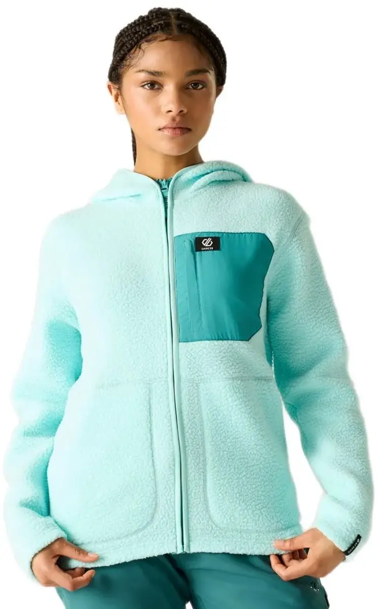Dare 2b Firn Dames Borg Fleece met Capuchon - Water Ballet - afbeelding 4 van 4